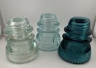 3 Vintage Hemingray 42 Cd154  070   030  1933 Ice Blue   Aqua Glass Insulators