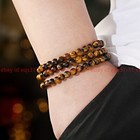 108 Prayer Bead 6mm Tiger Eye Buddhist Buddha Meditation Mala Bracelets Necklace