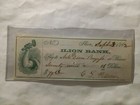 Rare Vintage 1862 Bank Check New York Ilion Bank Arm   Hammer Vignette      Art