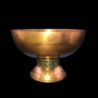 Handcrafted Copper   Brass Pedestal Bowl 8  X 5 5  Decorative Vintage Accent Pie