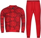 Men   s Printed All-over Tech Designer Full Matching Jogging Suit Top   Bottom Set