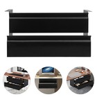 Black Dual Level 16  Pull Out Under Desk Storage Drawer Set