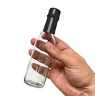 Sauce Bottles With Black Caps   Shrink Bands  5 Oz - Case Of 12