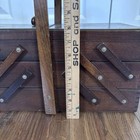 Vintage Accordion Fold Out 3 Tier Wooden Sewing Box Dark Wood