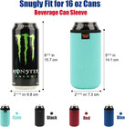 4 Pack 16oz Can Cooler Sleeves Honeycomb Embossing Insulated Neoprene Soda Cans 