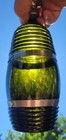 Gorgeous Dark Green Barrel Whiskeys Metal Banding And Ornate Top 1880 s Set Of 2