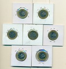 Show Inv - 7 Au Bi-metal 5 Peso Coins dominican Republic- 97 2002 07 08 10 17 20