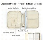 Large Bible Cover     Quilted Floral Carrying Case With Durable Handle
