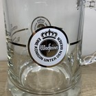 Large 1l   Warsteiner Glass Tankard - German Beer Stein - 7 Inches Tall