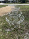 Antique Three Tier Half Circular Victorian Wire Plant Stand planter 50 34 21   