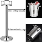 Floor Standing Silver Champagne Ice Bucket Stainless Steel Wine Cooler Ice Gift