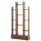 Ivinta Etagere Bookshelf With 12 Open Shelves  Tall Display Rack With 2 Drawers