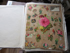 Antique Victorian Scrapbook Album Ephemera Die Cut Trading Cards 37 Page Faces