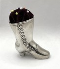 Antique 800 Silver German Boot Pin Cushion