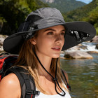 Solar Usb Powered Fan Hat Wide Brim Outdoor Fishing Hiking Hat Sun Uv Protection