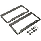 2pcs Black Stainless Steel Universal License Plate Frame Tag Cover Screw Caps