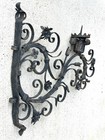 18th 19th C Antique Wrought Iron Wall Light Candle Sconce Architectural Salvage