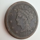 1853 Braided Hair Large Cent Nice U s  Copper Type Coin F Details  232