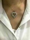 3ct Round Diamonds Heart Shape Women s Pendant 14k Yellow Gold Finish Free Chain