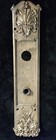 Beautiful Antique Vtg Fancy Entry Door Back Plate Escutcheon Solid Brass Ornate 