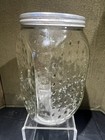 Antique Glass Kitchen Storage Jar W  Unusual Bumpy Surface Original Lid