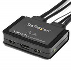 Startech 2 Port Usb 4k Displayport Kvm Switch Sv211dpua4k