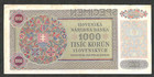 Czechoslovakia 1000 Korun 1940  nd 1945    P56s   Specimen   About Uncirculated