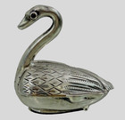 Rare Antique Dutch Silver Vinaigrette Sterling Figural Swan Ruby Eyes Early 19c