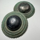 Pair Khmer Bronze Harness Buckles  12th-15th Century Cambodia  4  Inches  Lot  3