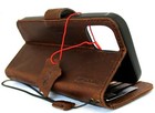 Genuine Leather Case For Iphone 17 16 15 14 13 12  Pro Max Air Wallet Book 16e