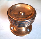 Very Early Vintage 2 25 In  Brass Dummy Door Knob W rosette   Screws Circular