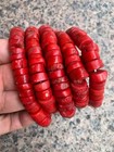 5pcs Excellent Tibetan Red Coral Disc Beads Bracelets