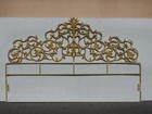 Rococo Style King Size Iron Scrolled Headboard   Metallic Gold Italian Headboard