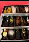 Vintage Tackle Box   Contents Full Lot Of Lures Unsorted Grab   Go Sale