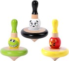 Wodi 3pcs Wooden Spinning Tops - Adorable Animal Gyroscope Toys For Toddlers    