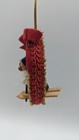 Vintage Christmas Ski Gnome Tomte Wood Ornament Retro Folk Art Santa Skiing Snow