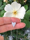 Pave Cz Heart Necklace 925 Sterling Silver Small Heart Pendant 13mm 0 51  15-17 