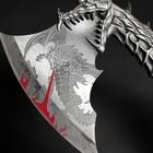 14  Fantasy Edge Stainless Steel Dragon Axe W wooden Stand For Displays