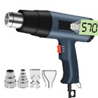 2500w Heat Gun Hot Air Gun Adjustable Temperature Lcd Display 4 Nozzles Tool