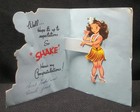 Vintage Mechanical Greeting Card Hula Dancer Birthday Admiral 1950s Hawaii Dance