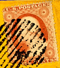         us Stamp Vintage 1860 Fancy Circular Geometrics Cancel On Stamp postmark     
