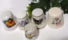Vintage Floral Thimbles Lot Of 5 Flower Butterfly Sna