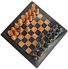Brand New Handcrafted Marble onyx Chess Board Set marina Pink   Black  30cmx30cm