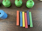 Vintage Wooden Toys Playskool Jumbo Beads Only Box No  702 Usa 1974