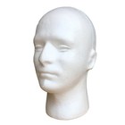 White Male Foam Mannequin Head With Stable Base For Wigs Hats Caps Display