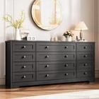 12-drawer Wood Dressers For Home Bedroom Living Room Black Wooden Dresser