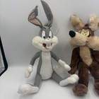 Vintage 90s Warner Bros Looney Tunes Wile E Coyote Bugs Bunny Plushie Set