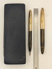 Sheaffer Triumph Brown Stripe Fountain Pen   Pencil In Box 14k Gold Nib Working
