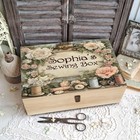 Personalized Sewing Wooden Box Seamstress Gift Tailor Sewing Storage Box Case
