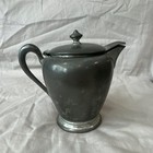 Vintage Pewter Lidded Pitcher Jug Collectible Metalware Decorative Home Accent